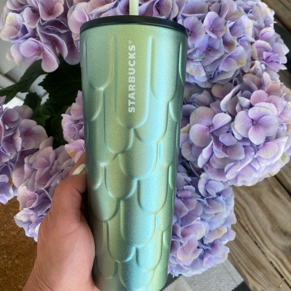 Starbucks Other - NWT STARBUCKS GREEN MERMAID TAIL TUMBLER WITH LID & STRAW